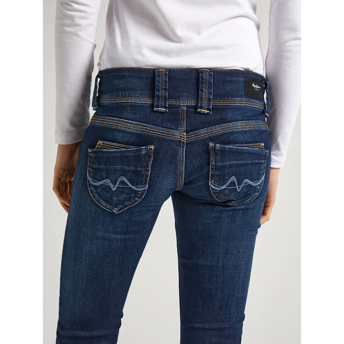 Jeans Donna Pepe Jeans Venus Vita Bassa Gamba Dritta Stretch W29 L32 Blu Scuro - Nuovi Con Etichette
