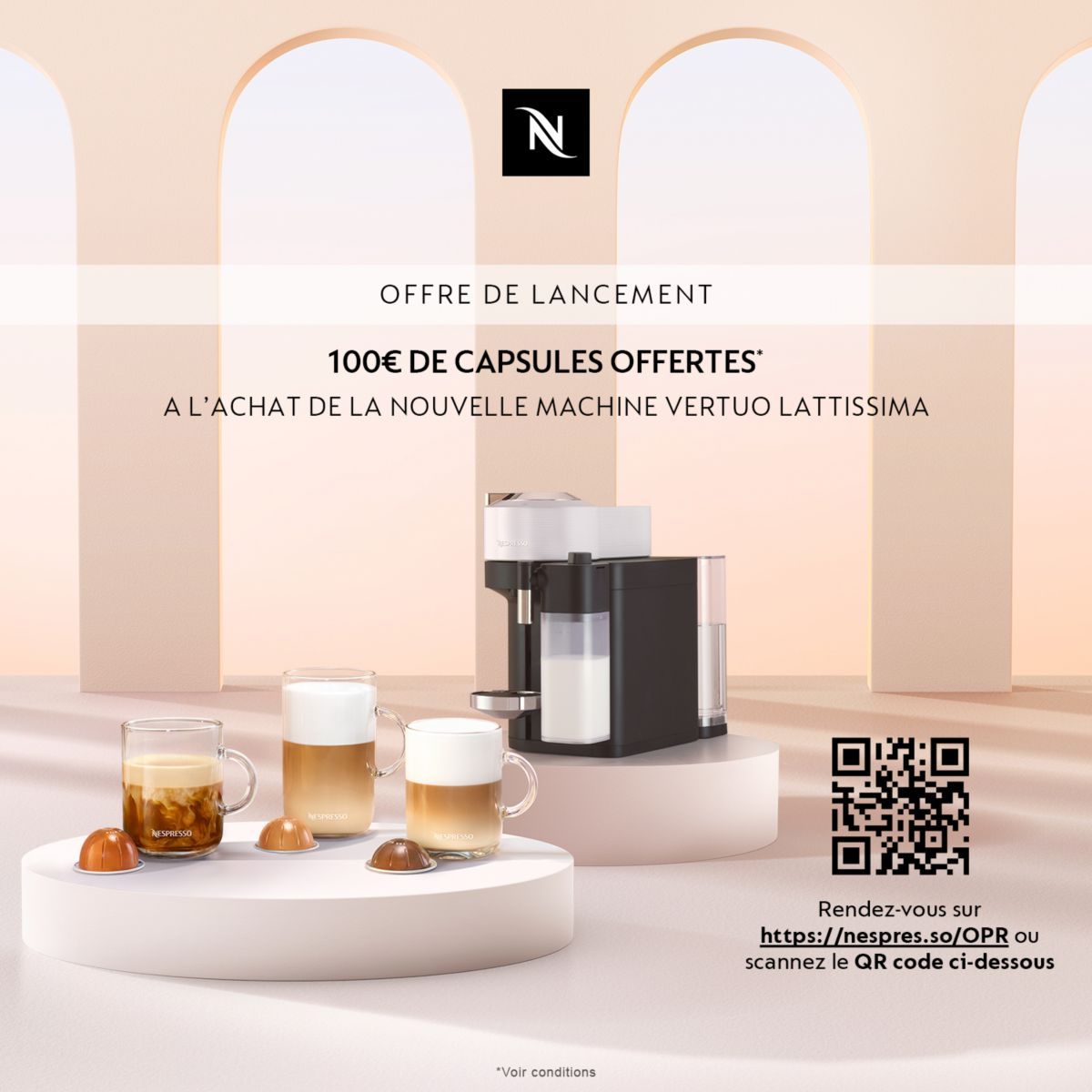 Machine à café Nespresso D30 / Noir + 30 Capsules NESPRESSO offertes