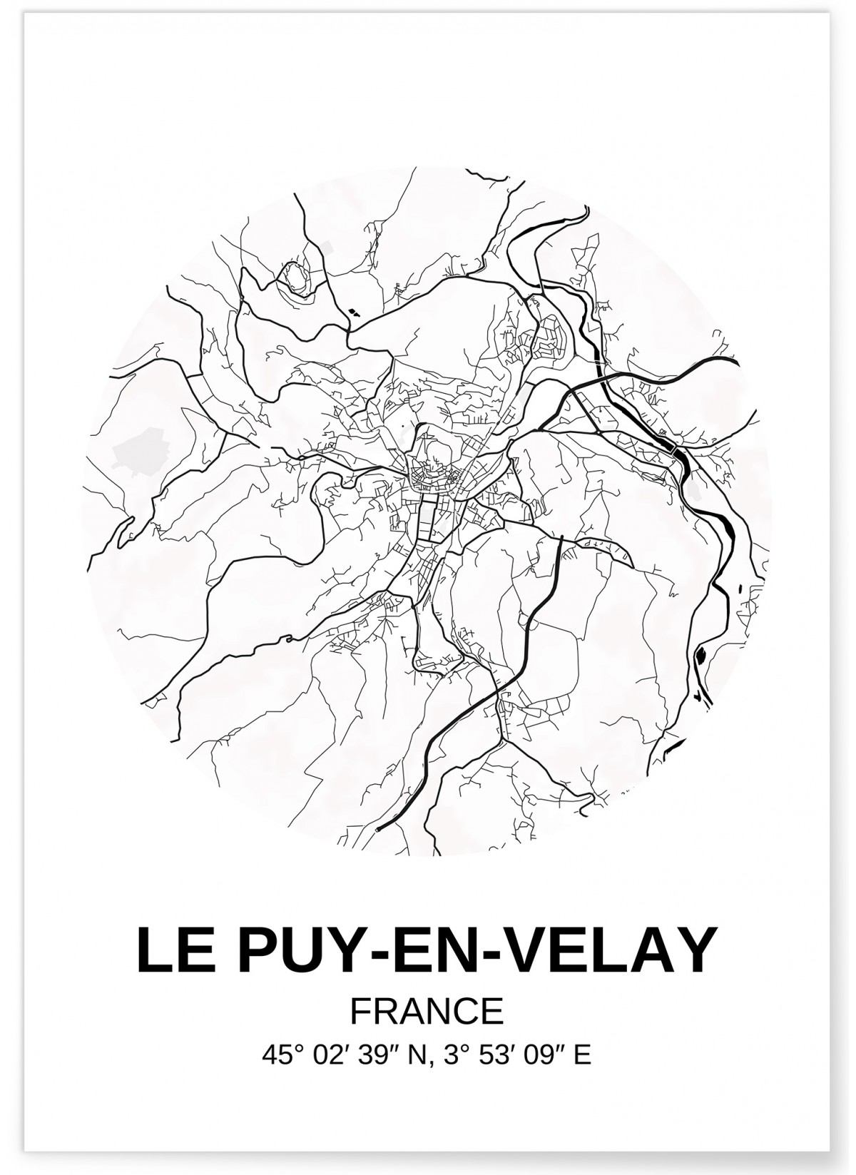Affiche Carte Le Puy-en-Velay, L'AFFICHERIE