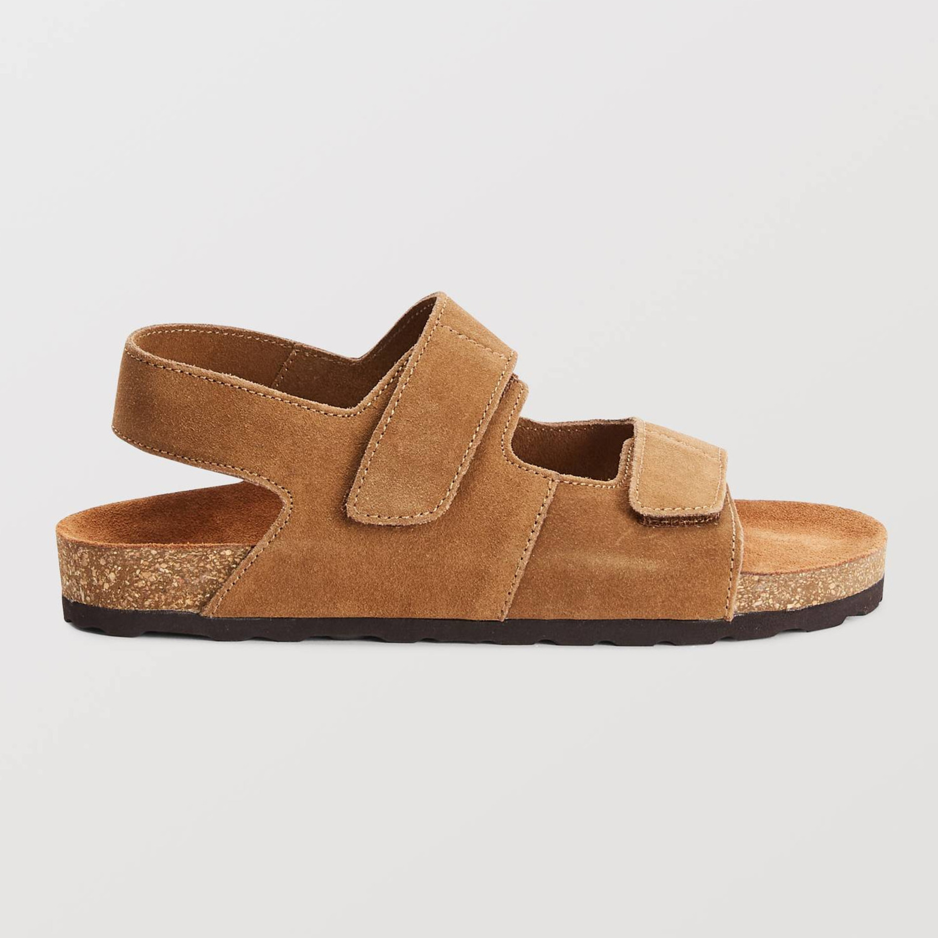 Sandales à scratch en cuir responsable, MONOPRIX