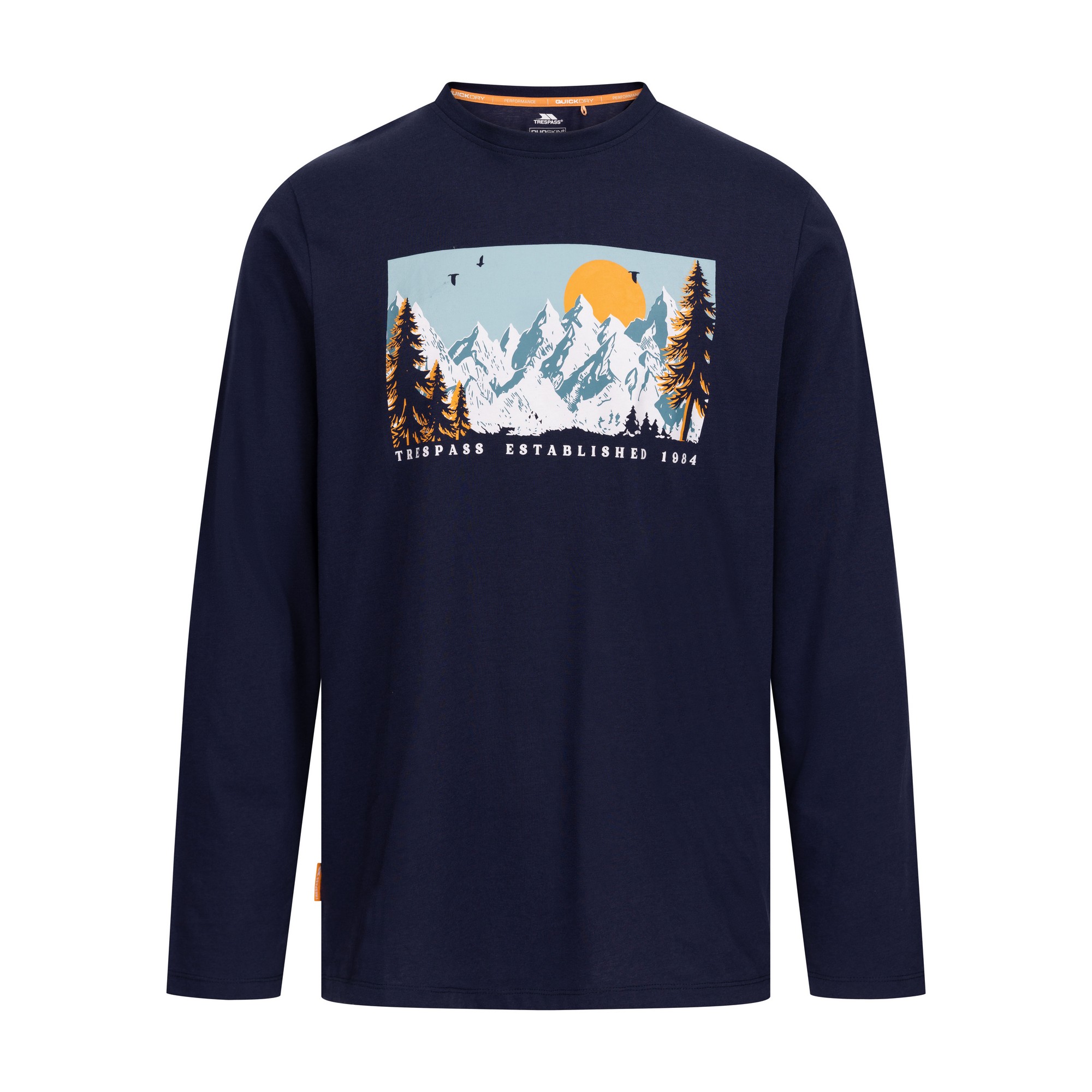 T-shirt manches longues motif/style montagne EDWARDO, TRESPASS
