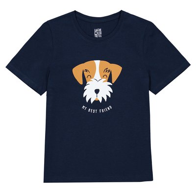 Dog Print Cotton T-Shirt with Crew Neck LA REDOUTE COLLECTIONS