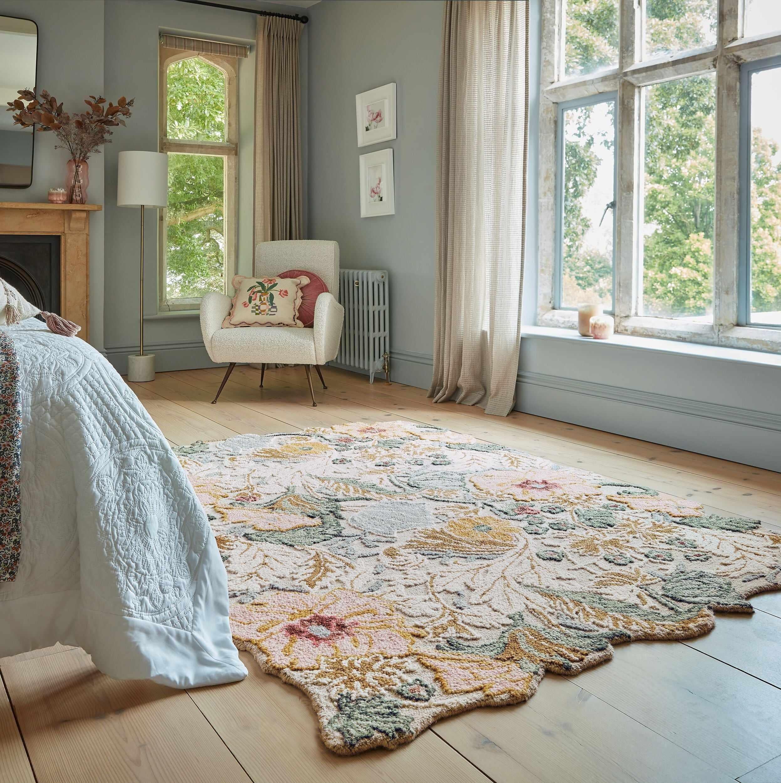 Tapis en laine floral géométrique DAPHNE, FLAIR RUGS