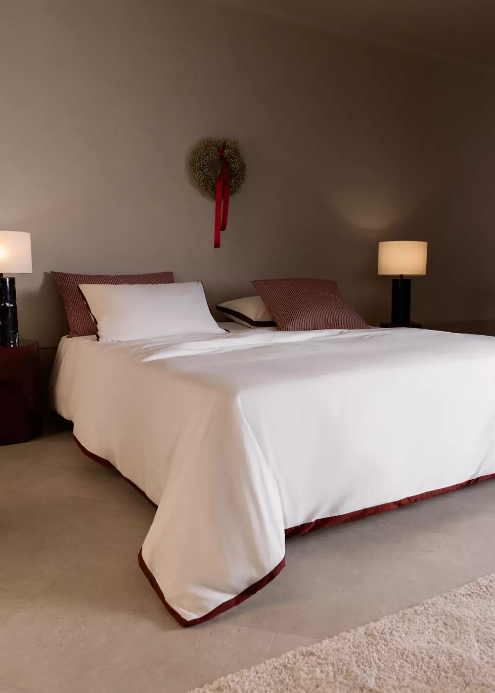 Housse de couette coton détail contrastant lit 180 cm, MANGO HOME