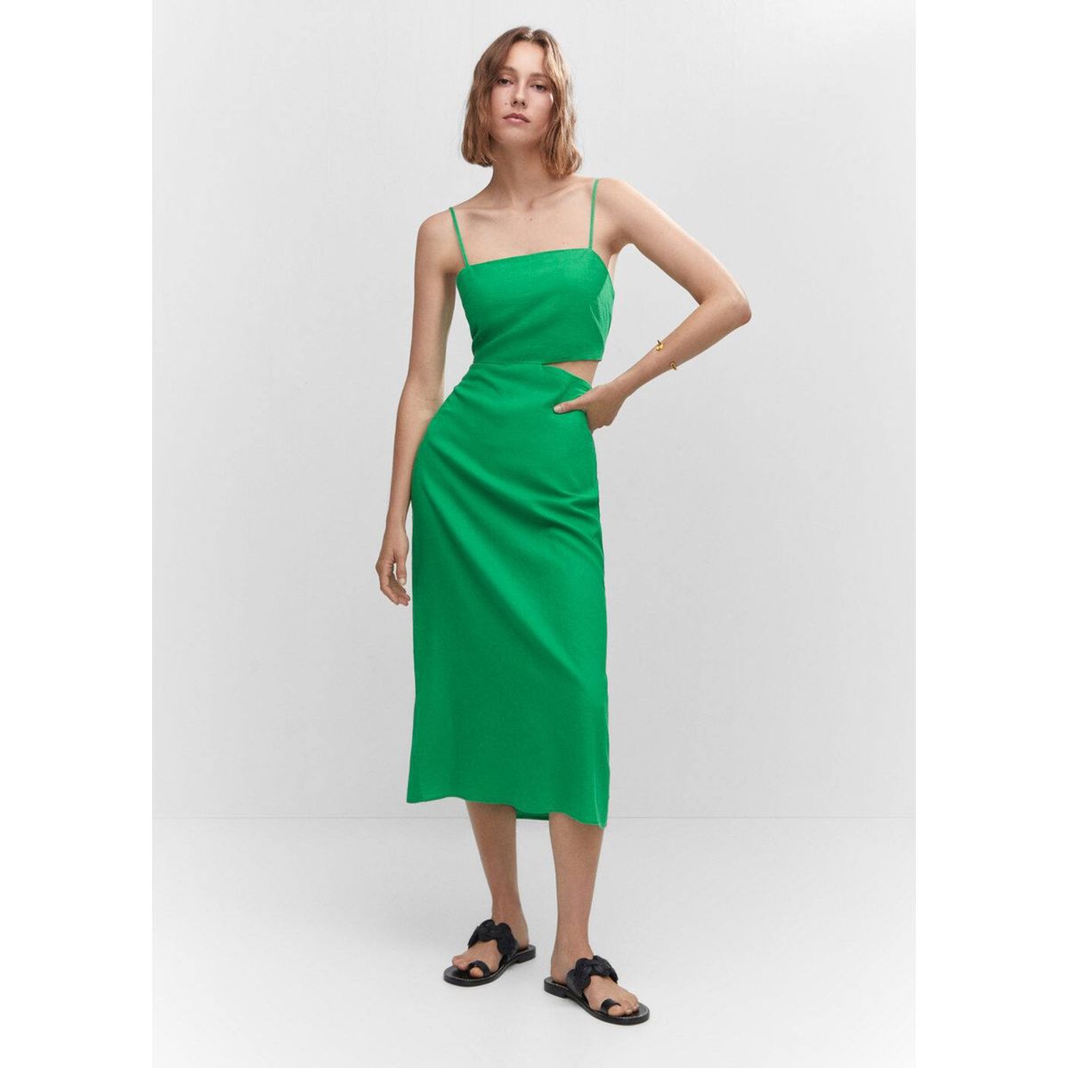 Robe lin verte La Redoute