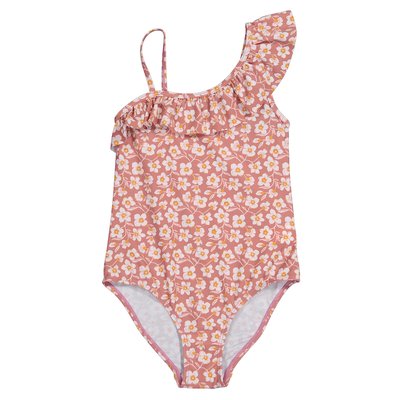 Floral Asymmetric Ruffled Swimsuit LA REDOUTE COLLECTIONS