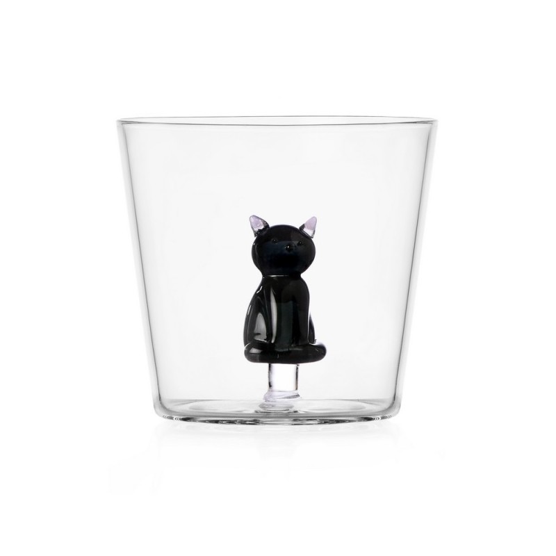 Verre à eau chat TABBY CAT black cat, ICHENDORF