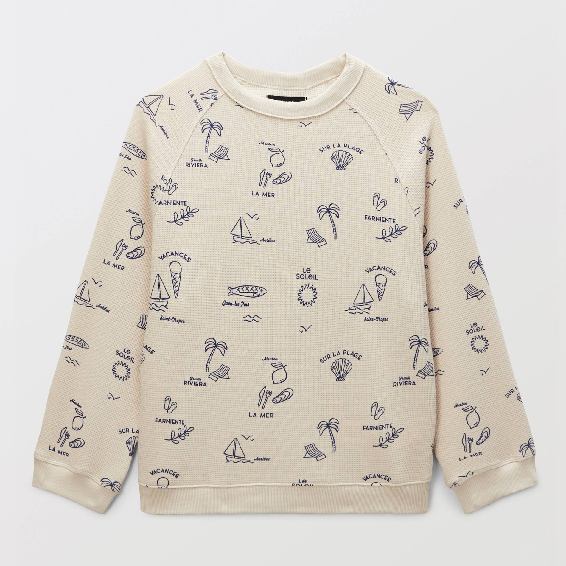 Sweat col rond imprimé en coton BIO GOTS, MONOPRIX