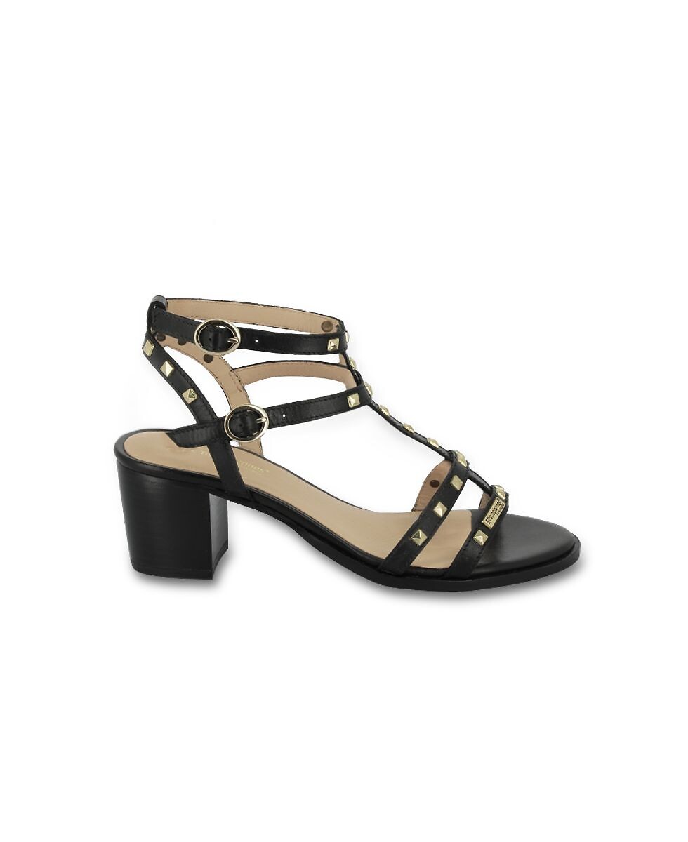 Leren sandalen met hak Linalie