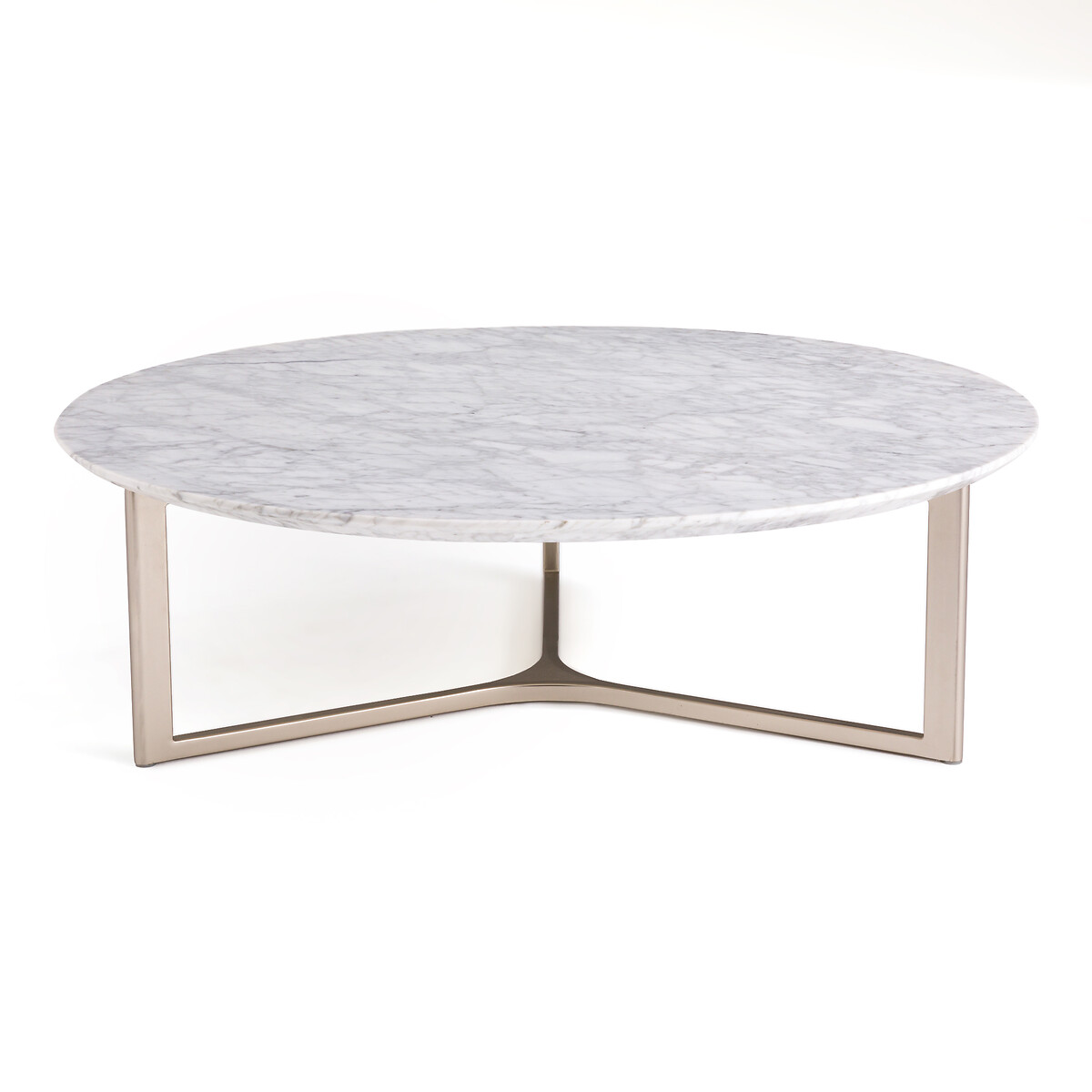 Cristeal White Marble & Metal Coffee Table