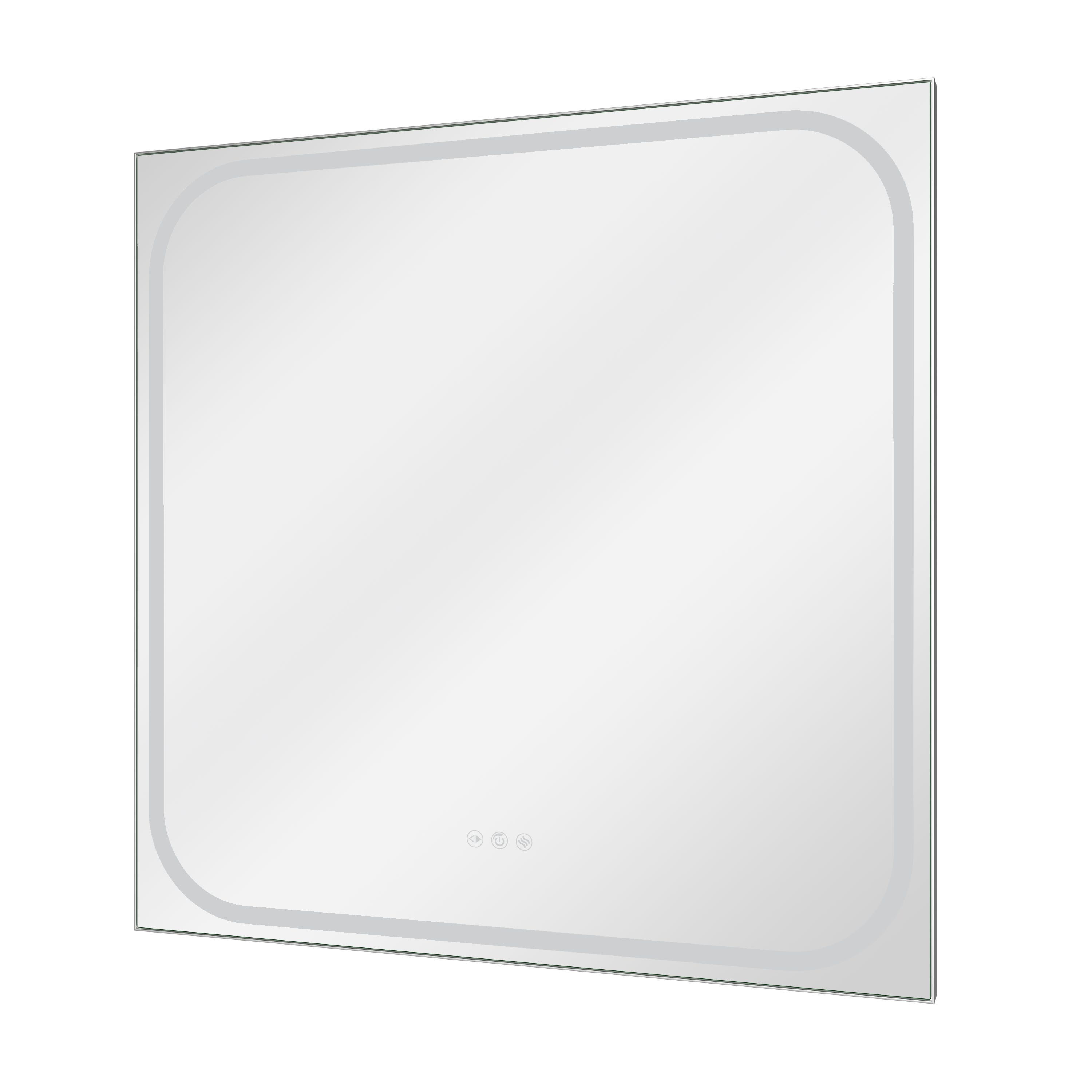 Miroir de salle de bain lumineux carré, REMIX, SENSEA