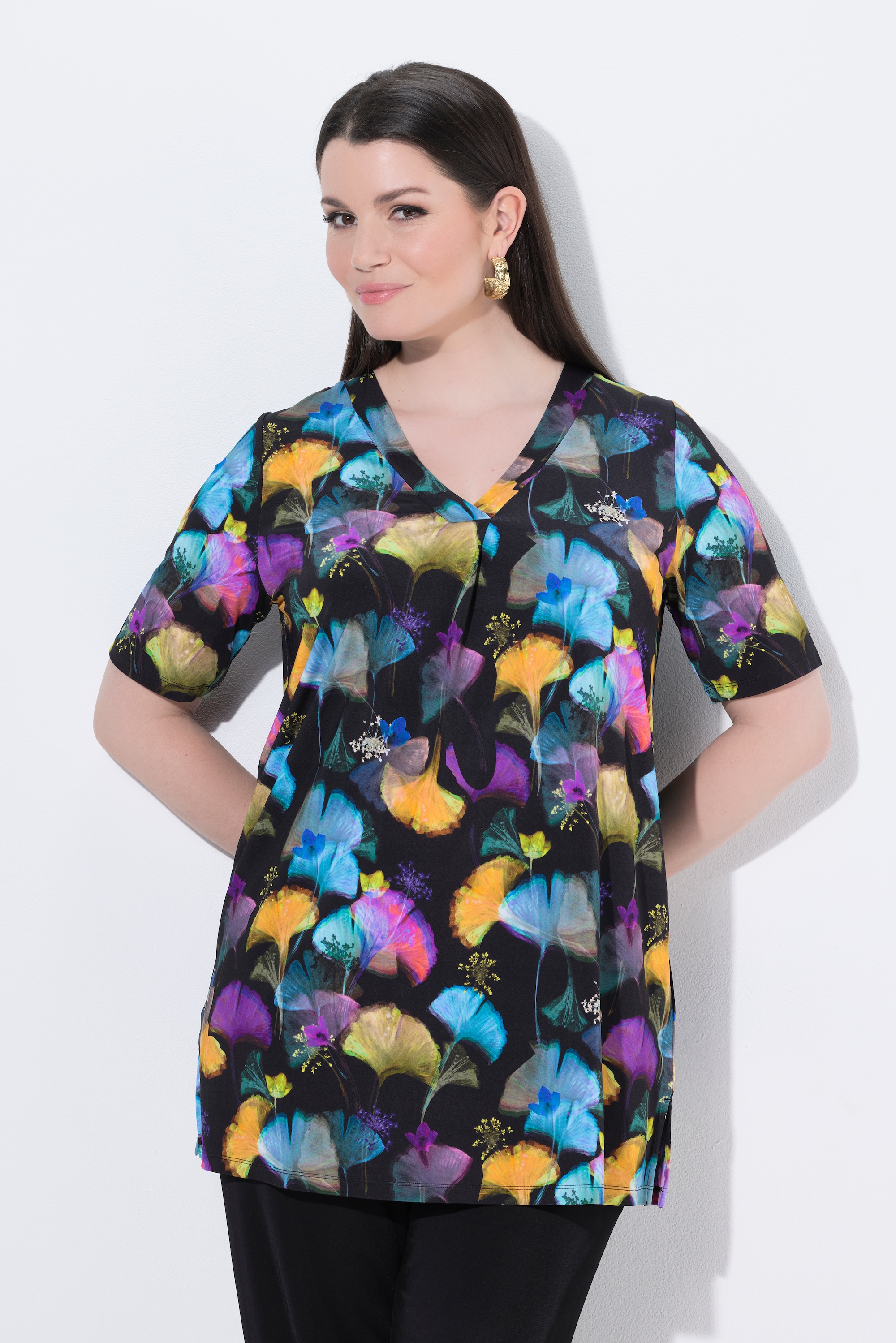 T-shirt long slinky à coupe en A, ULLA POPKEN