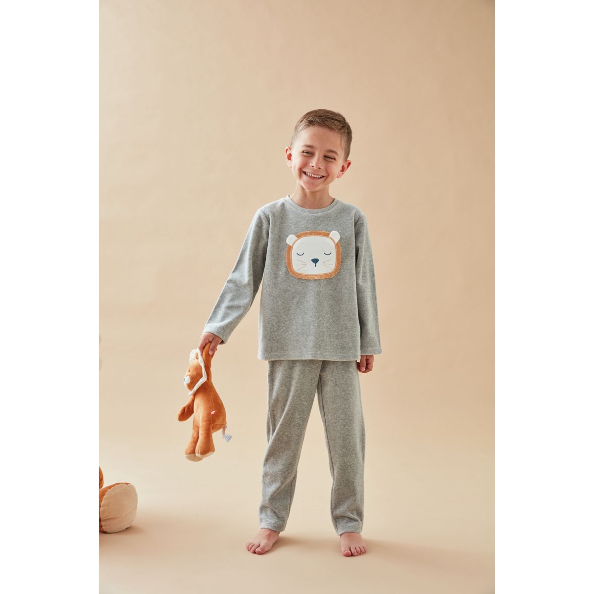 Pyjama 2 pieces babou en velours chine gris Noukie s La Redoute