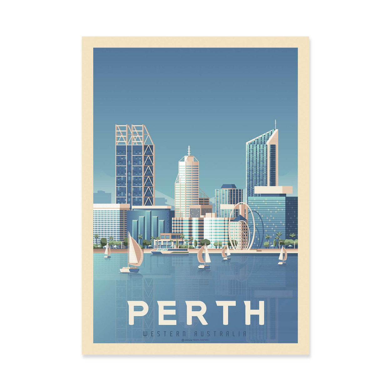 Affiche d'art - Perth - Olahoop Travel Posters, WALL EDITIONS