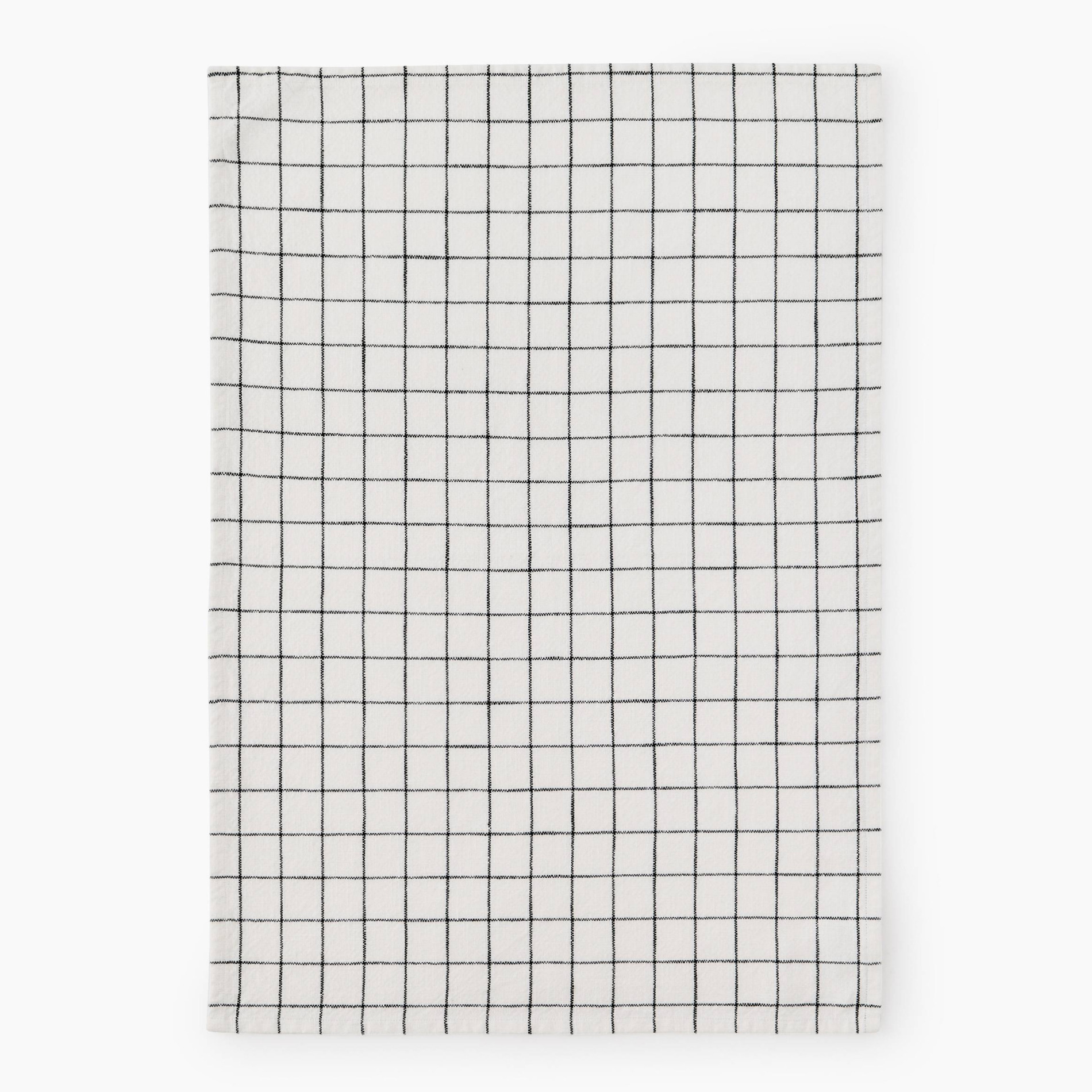 Torchon slub carreaux noir, 50x70cm, coton, MONOPRIX