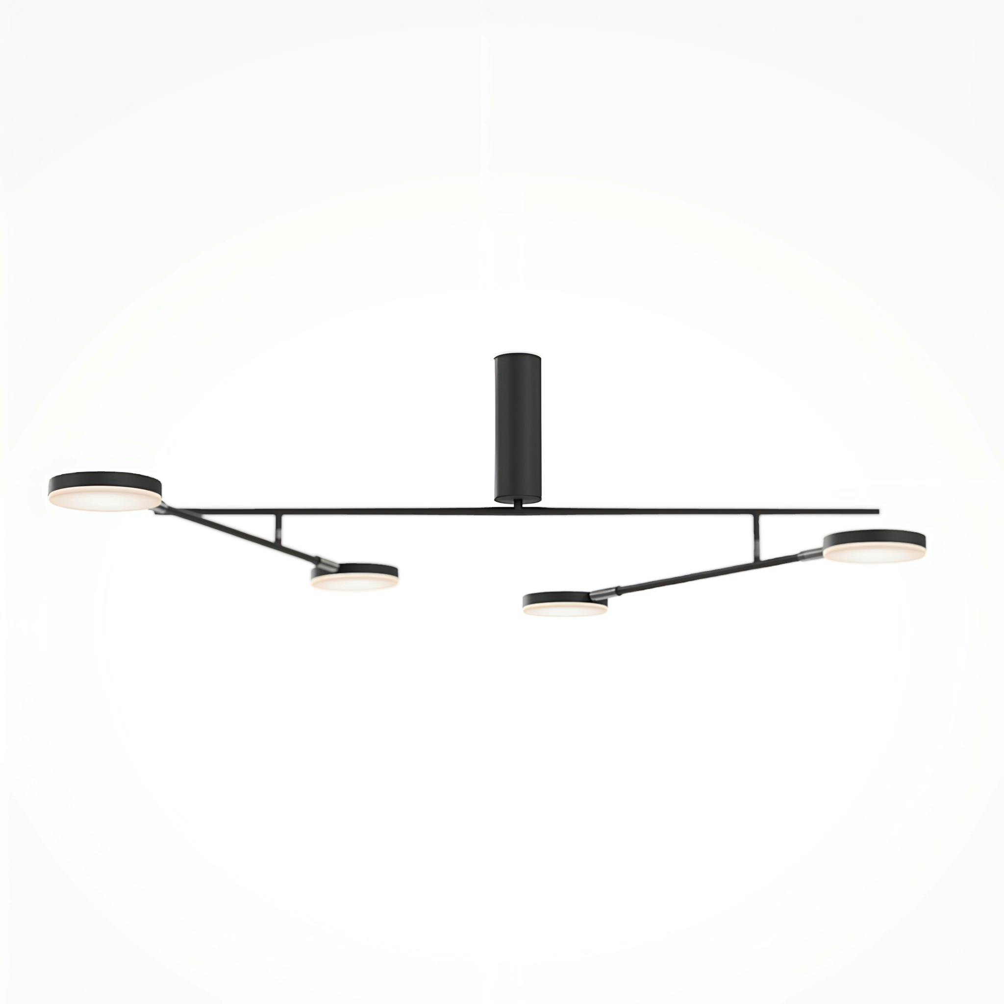 Suspension noire LED – bras articulés avec 4 ampoules OCALA, PIER IMPORT