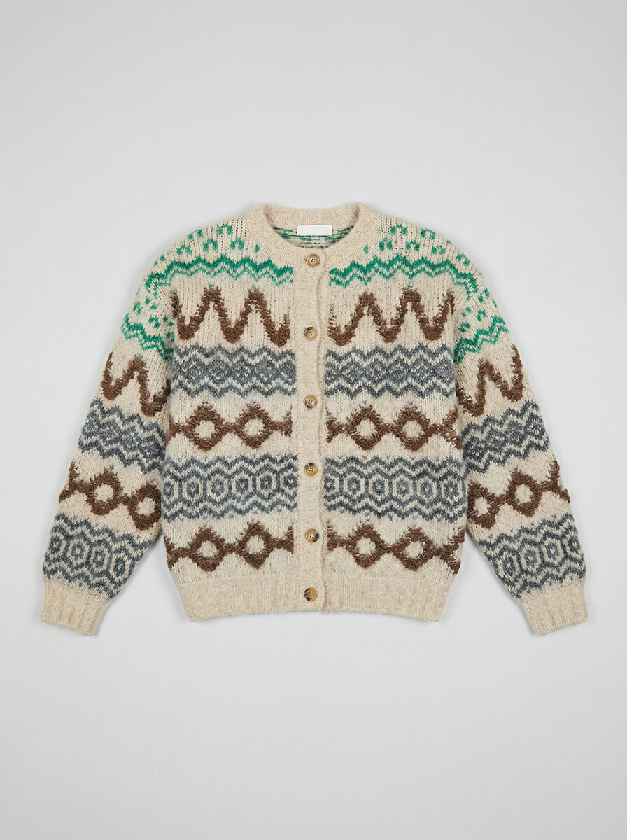 Cardigan con scollo rotondo, MAEKO, LEON & HARPER