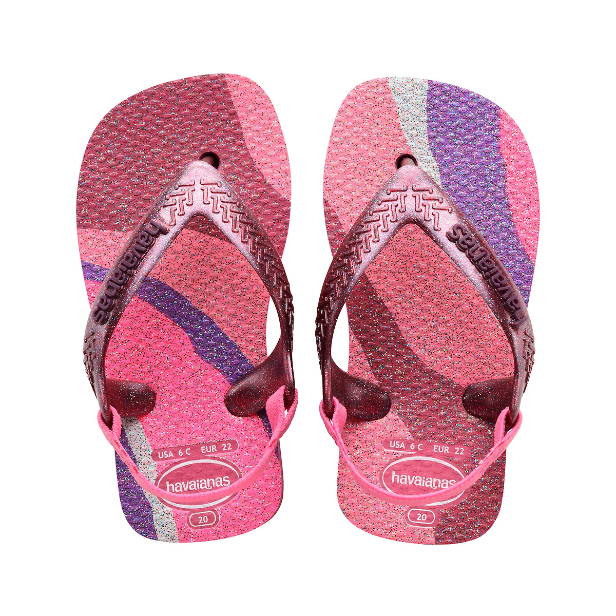 Baby palette glow flip flops shimmering pink Havaianas La Redoute