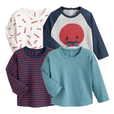 Pack of 4 T-Shirts in Organic Cotton, 1 Month-4 Years LA REDOUTE COLLECTIONS