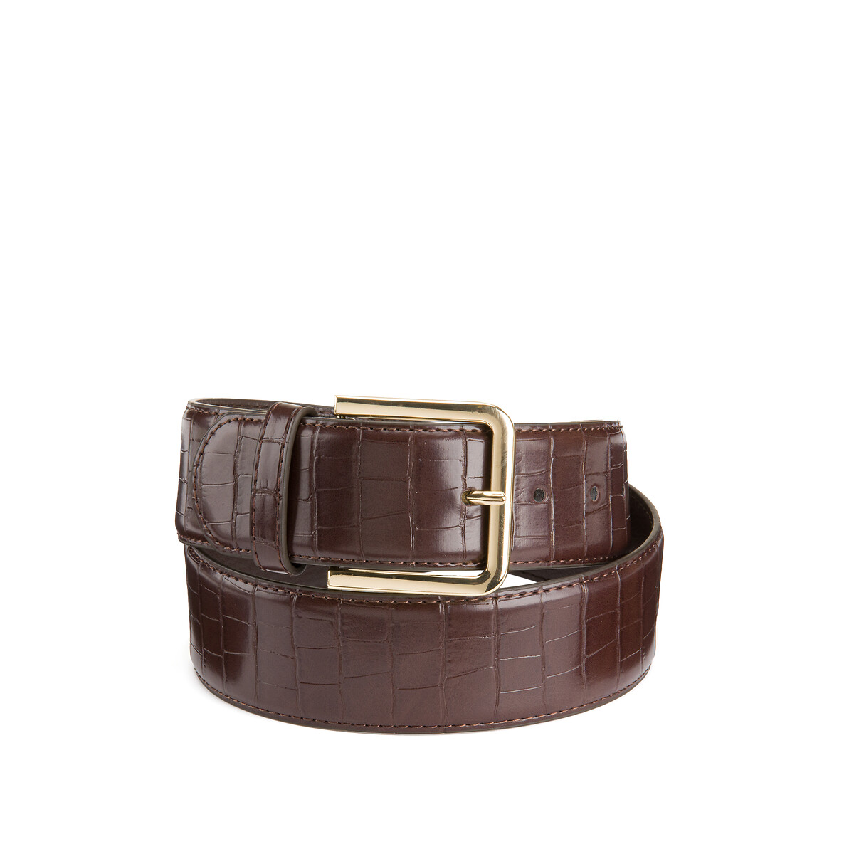 Ceinture aspect croco La Redoute Collections marron La Redoute