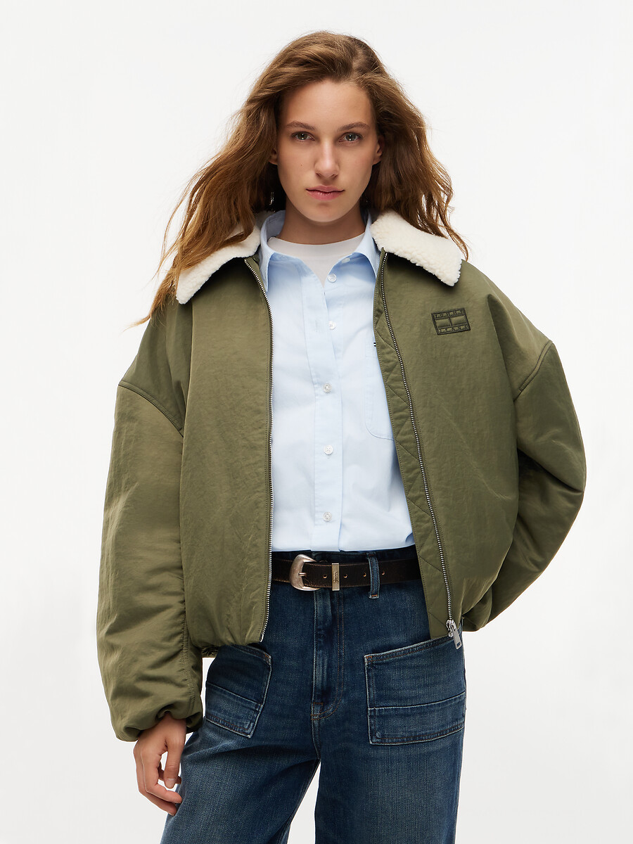 Bomber à col en sherpa, zippé, TOMMY JEANS