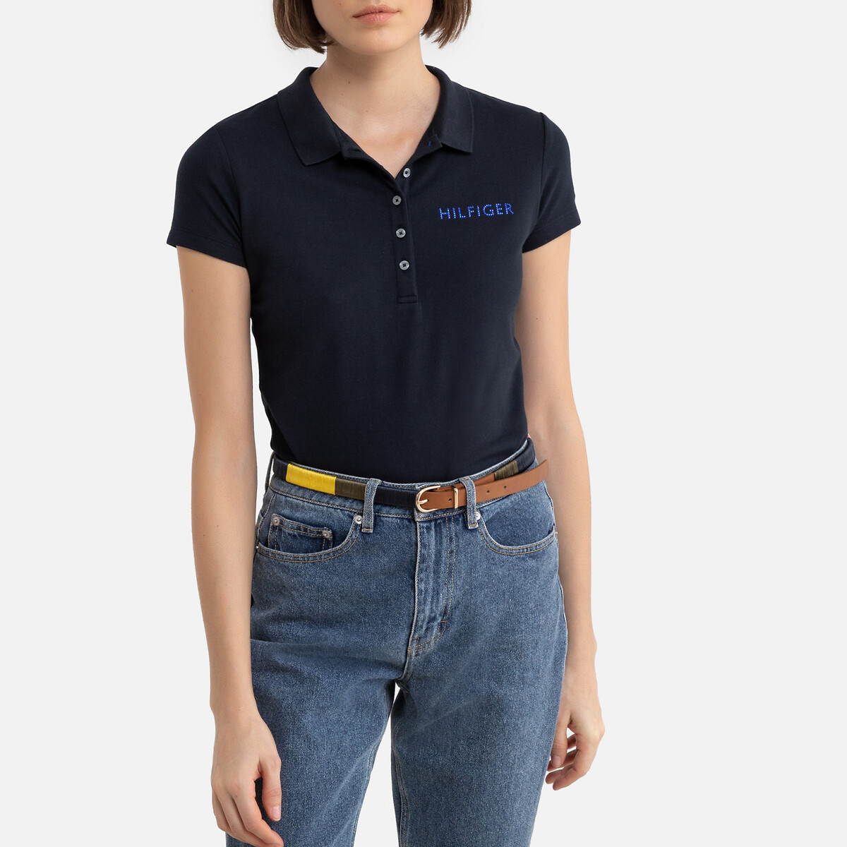 Cotton Polo Shirt with Short Sleeves