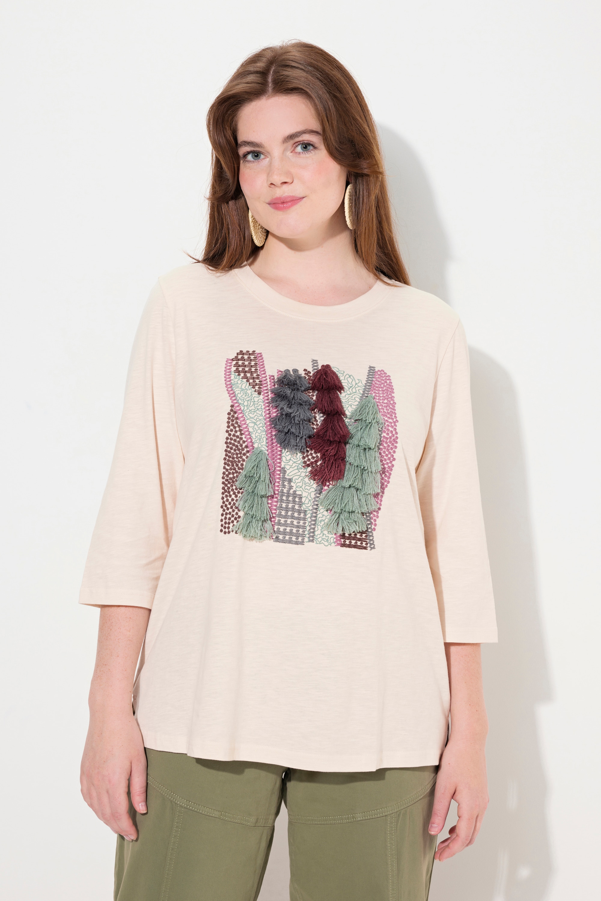 T-shirt en coton bio avec broderie, ULLA POPKEN