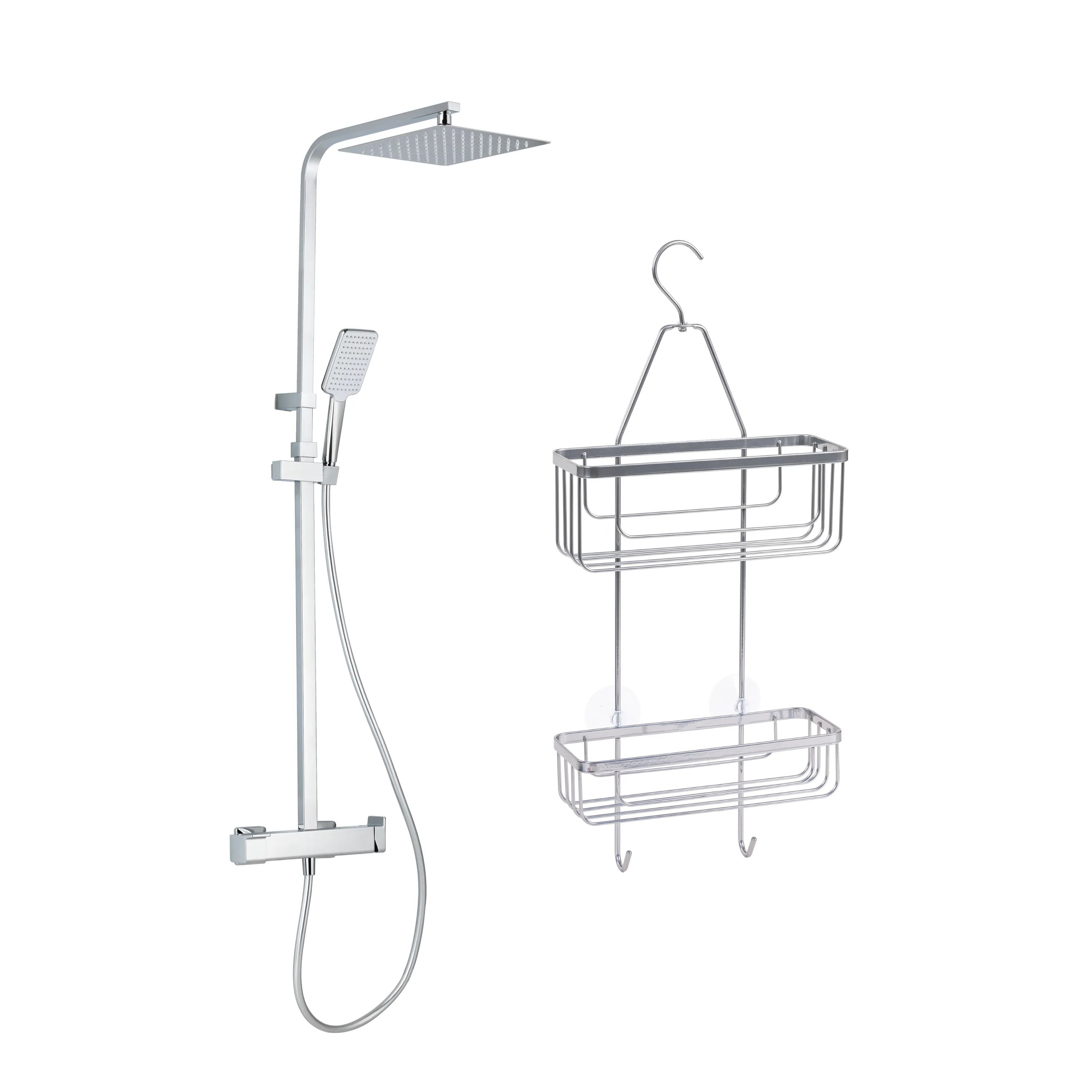 Colonne de douche avec robinet et étagère, STUDIO, SENSEA