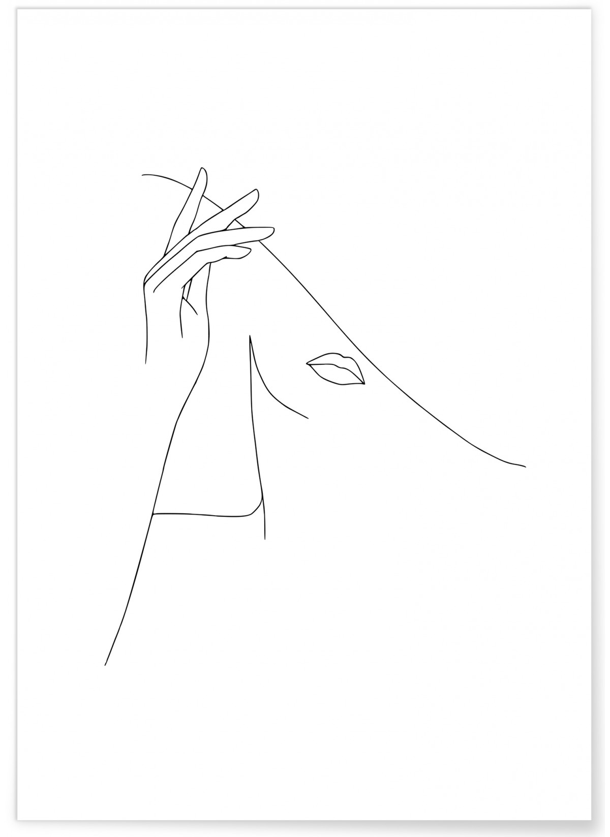 Affiche Line Art Women Hat, L'AFFICHERIE