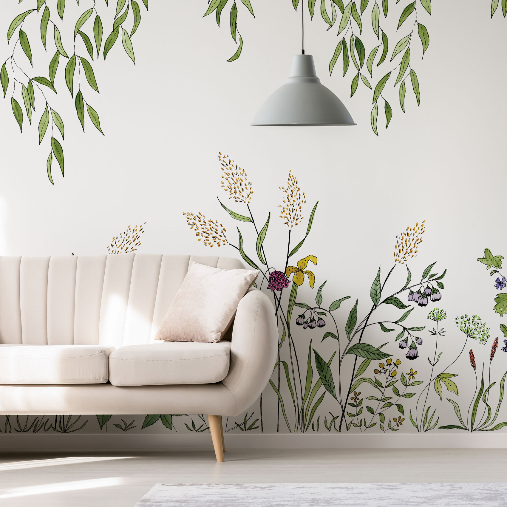 Papier peint panoramique Sous la canopée, Blanc 525 x 250cm, ACTE DECO