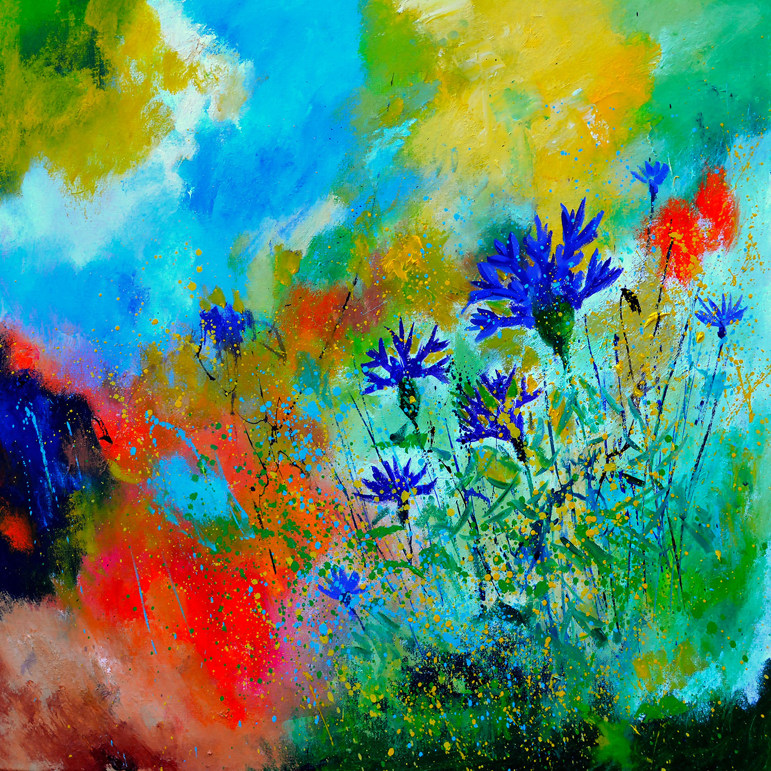 Tableau bleuets des champs, HEXOA