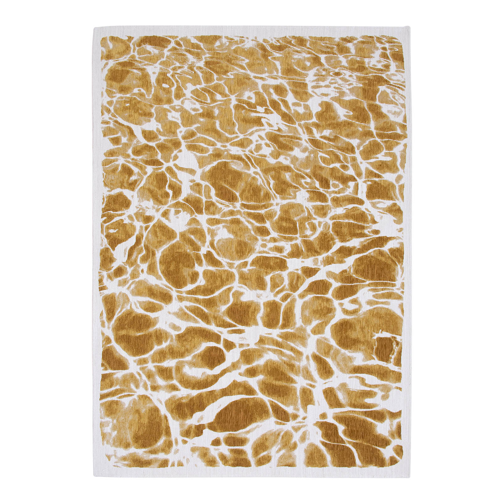 Tapis jaune salon et chambre tissé plat GOLDY, NOVATREND