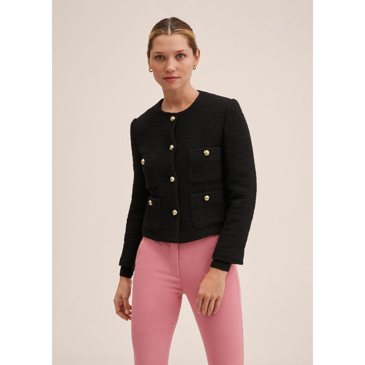 Pantalon skinny crop rose Mango | La Redoute
