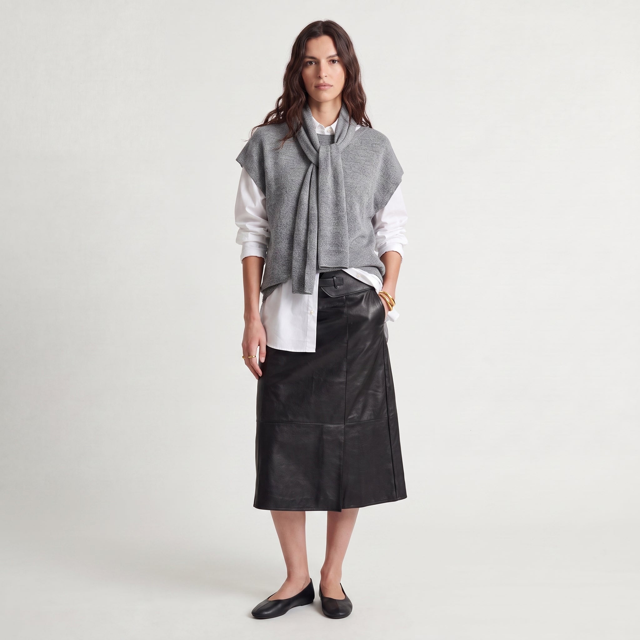 Pull sans manches col foulard à nouer maille duveteuse MAREE, ARTLOVE