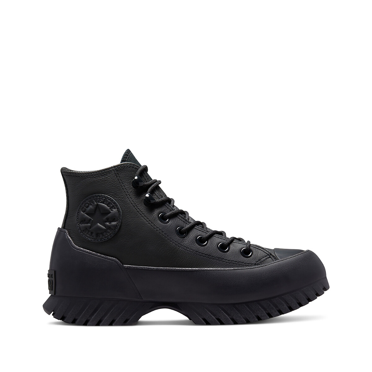 Chuck lugged winter leather high trainers, black, | La Redoute