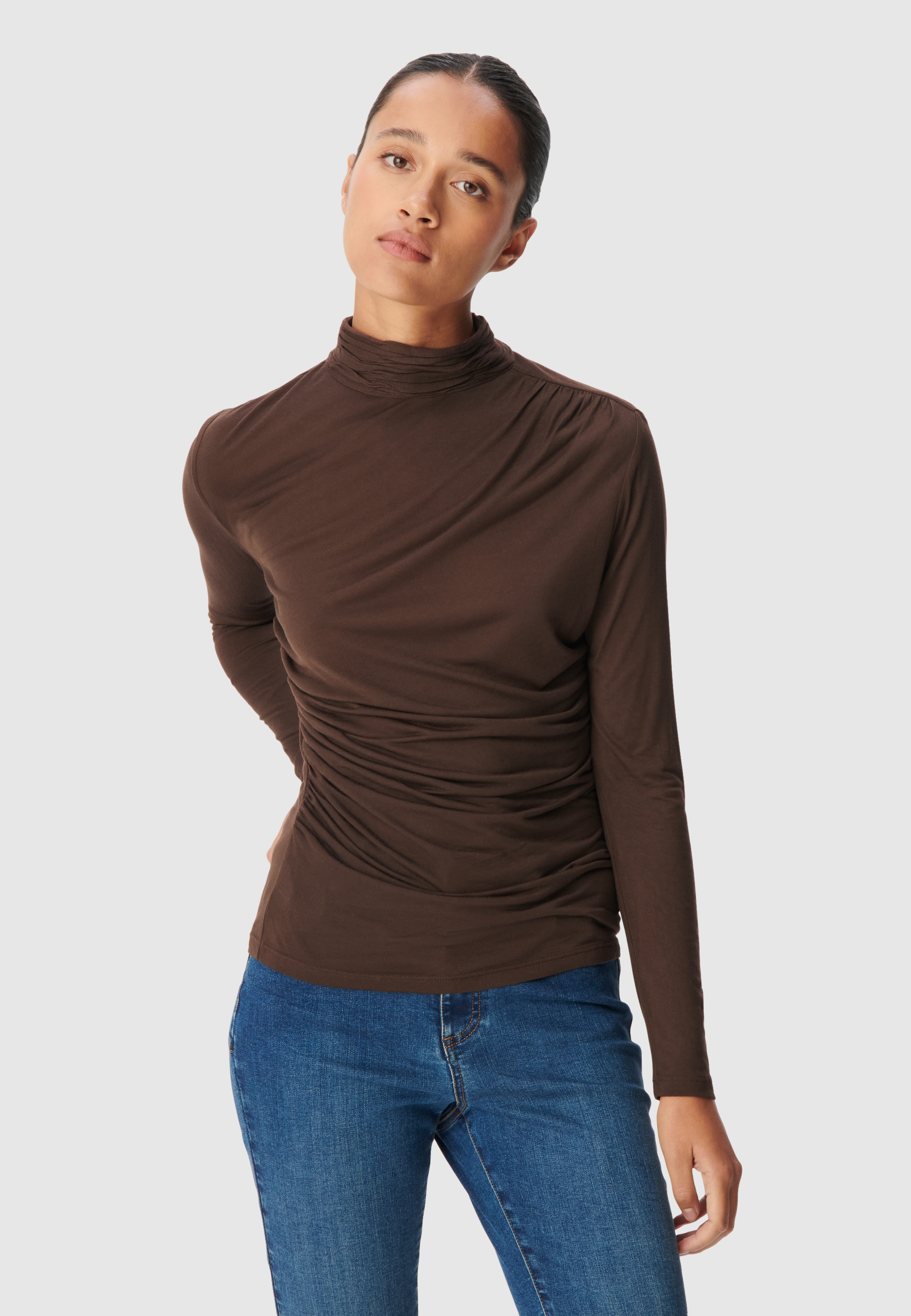 Tee-shirt col montant effets drapés, IKKS