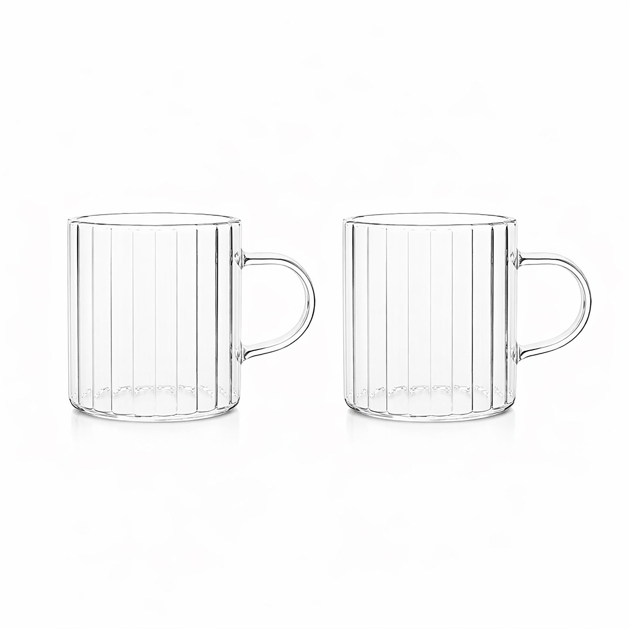 Lot de 2 tasses 10cl en verre borosilicate avec anse, LEIA, OGO LIVING