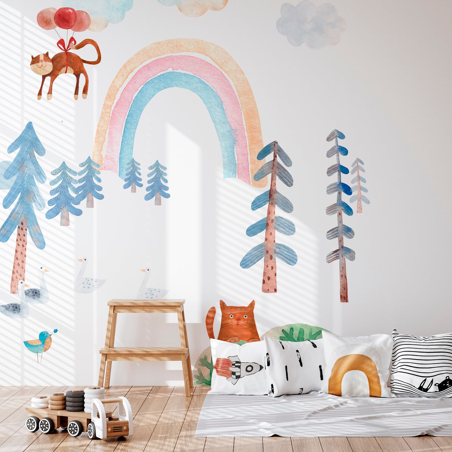 Papier peint panoramique ...Et Chats - 240 x 270 cm, intissé mat FSC, LE PAPIERS DE NINON
