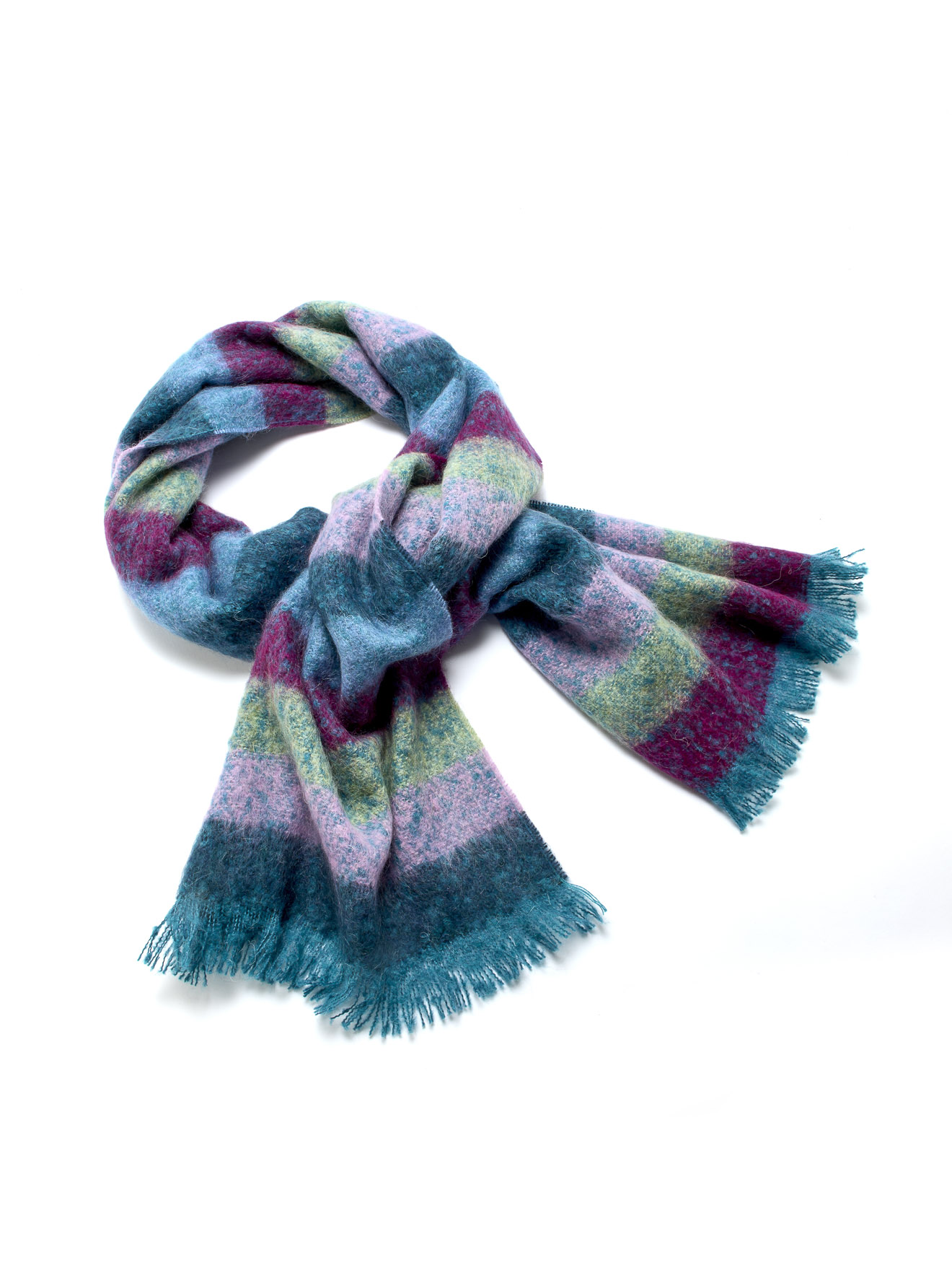 Echarpe rayée avec mohair, DAXON