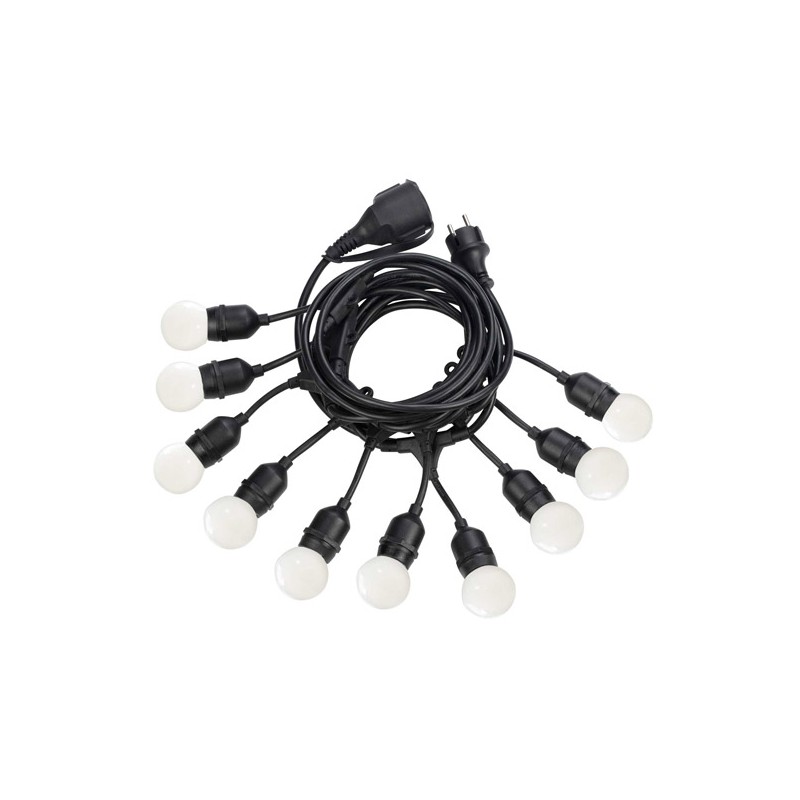 Guirlande Extérieure Noire 6m Raccordable 230 V Fiesta, MILLUMINE