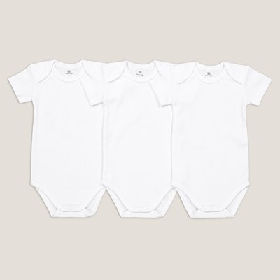 Pack of 3 Bodysuits in Organic Cotton, Birth-3 Years LA REDOUTE COLLECTIONS