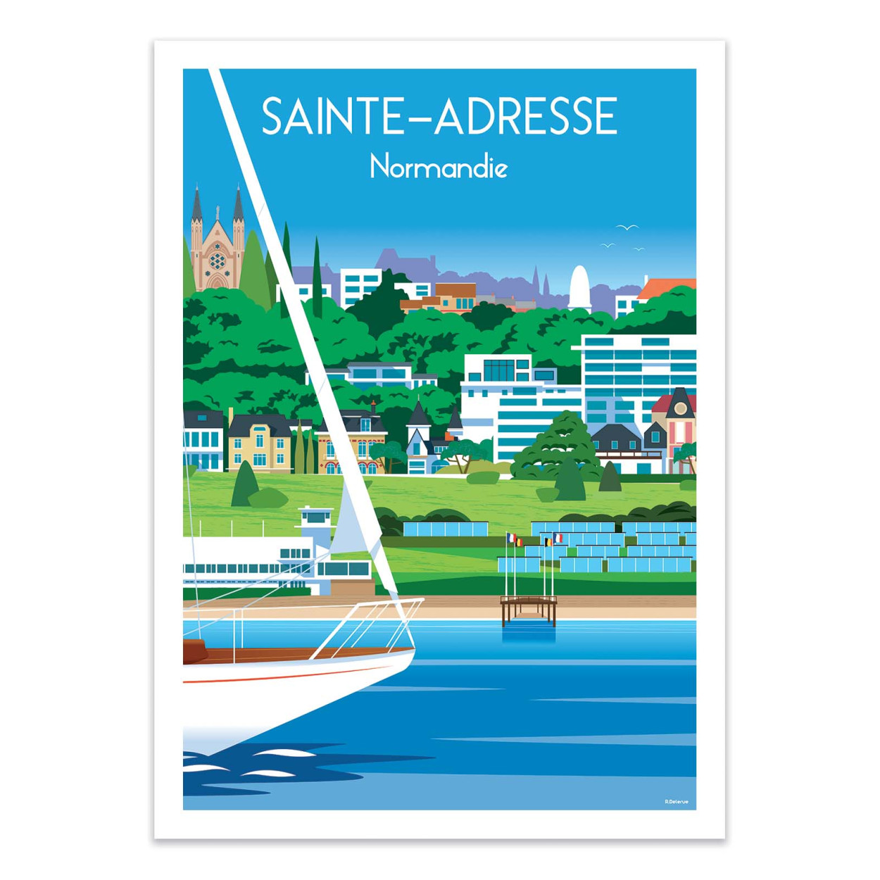 Affiche d'art - Sainte adresse Normandie - Raphael Delerue, WALL EDITIONS