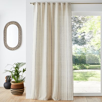 Melise Striped Hidden Hook Cotton Linen Curtain LA REDOUTE INTERIEURS