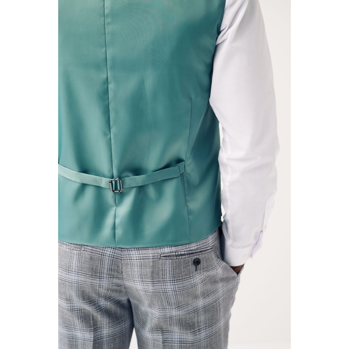 Gilet Homme Suitsupply Lazio - Laine Verte à Carreaux - Taille EU56R / 46 - Occasion Parfait état