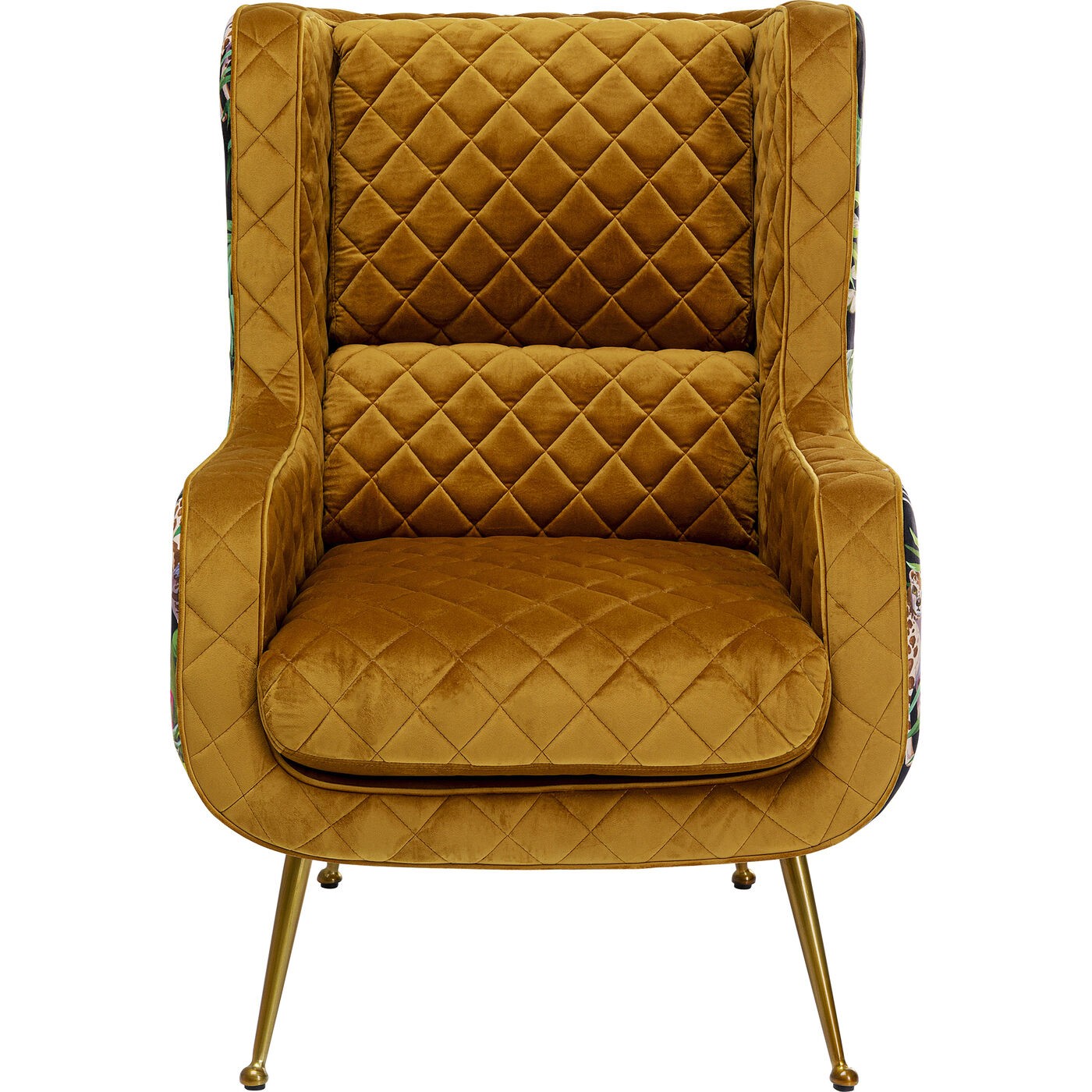 Fauteuil en velours imprimé tropical, NONA, KARE DESIGN