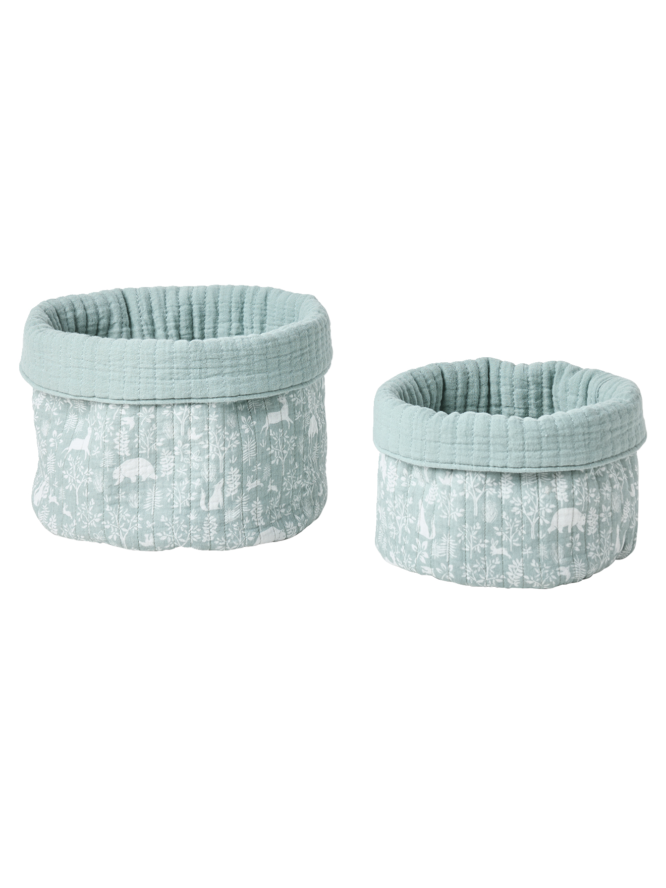 Lot de 2 petits paniers de rangement réversibles DANS LES BOIS, VERTBAUDET