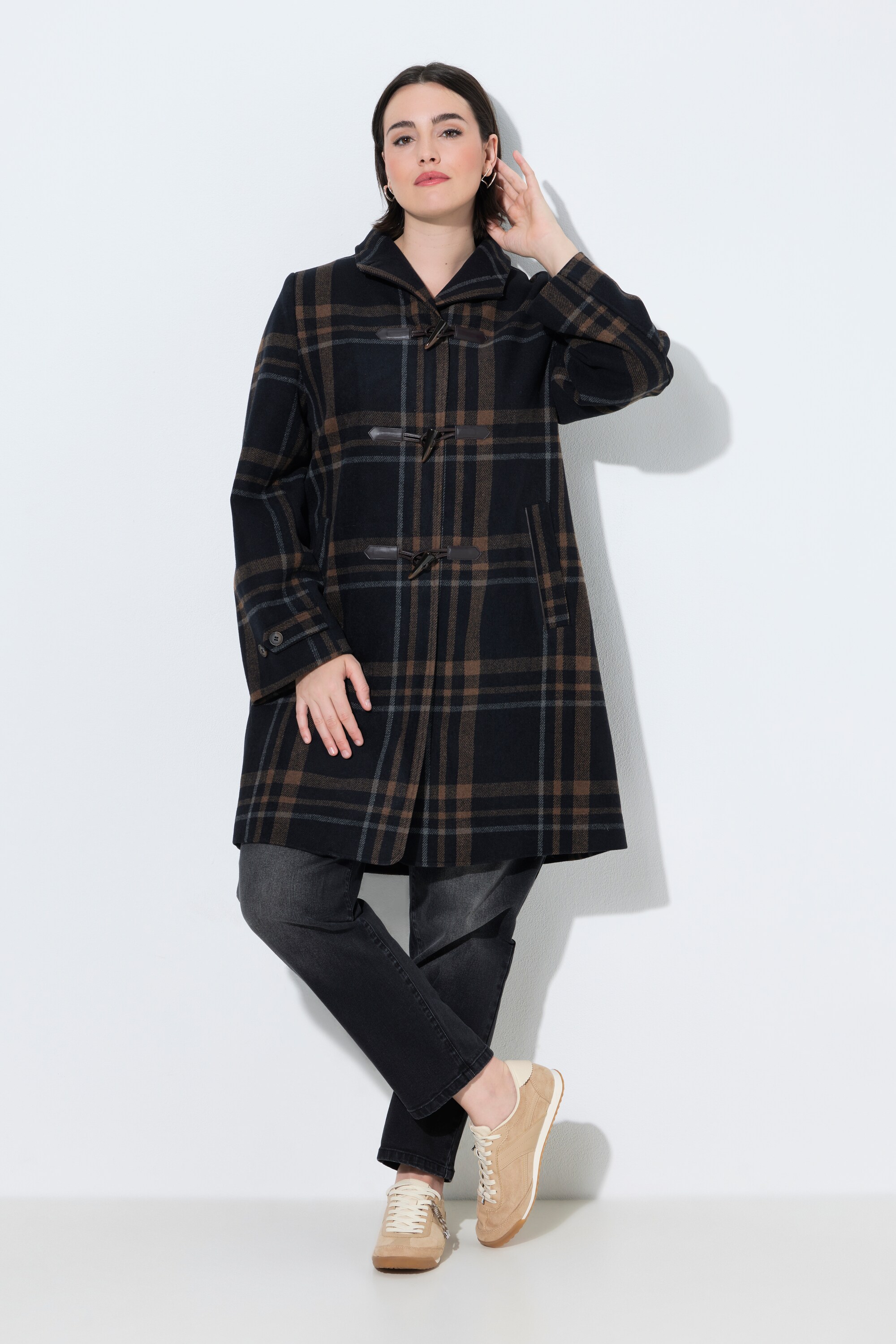 Manteau à carreaux, coupe évasée, ULLA POPKEN