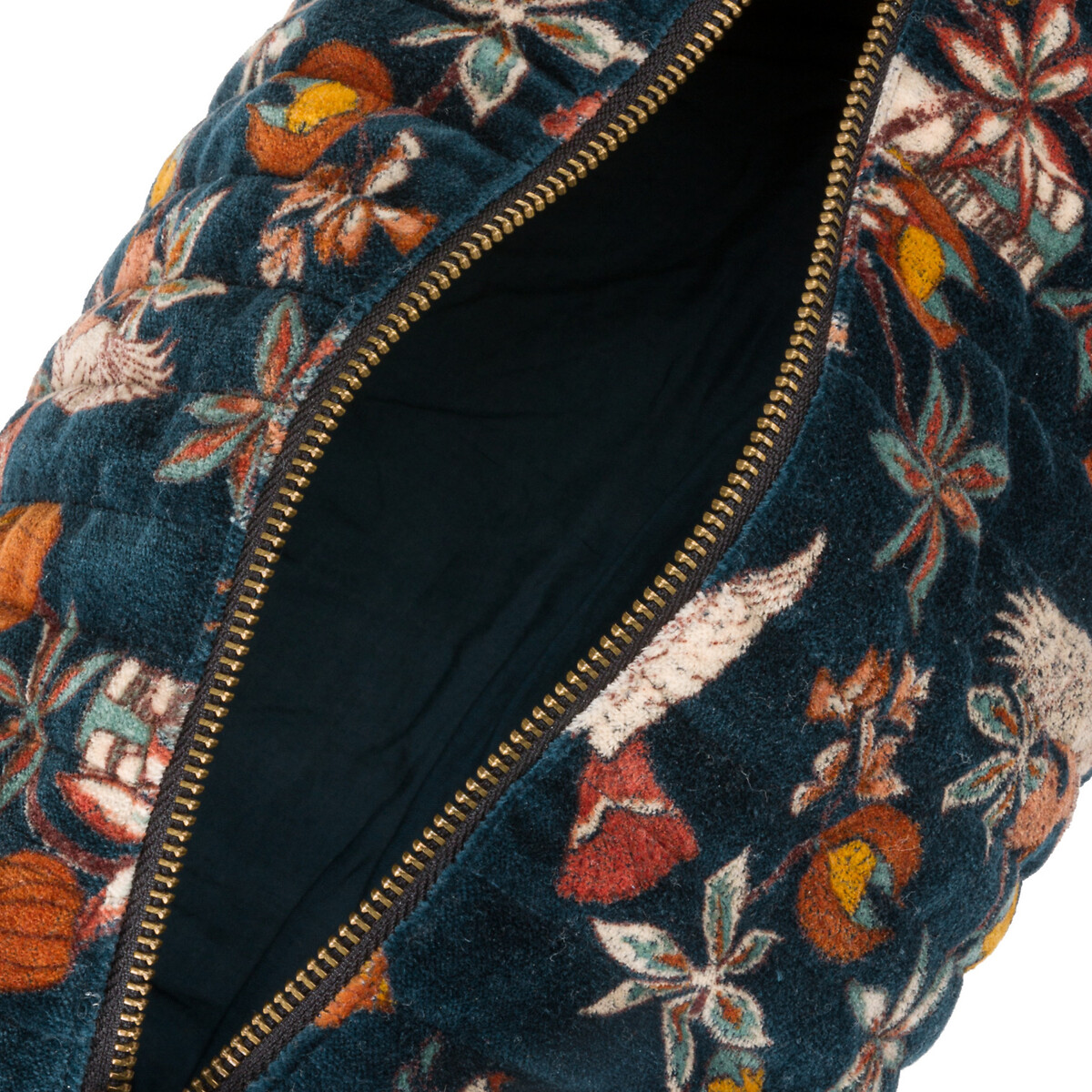 Product photograph of Letti Quilted Velvet Toiletry Bag from La Redoute UK.