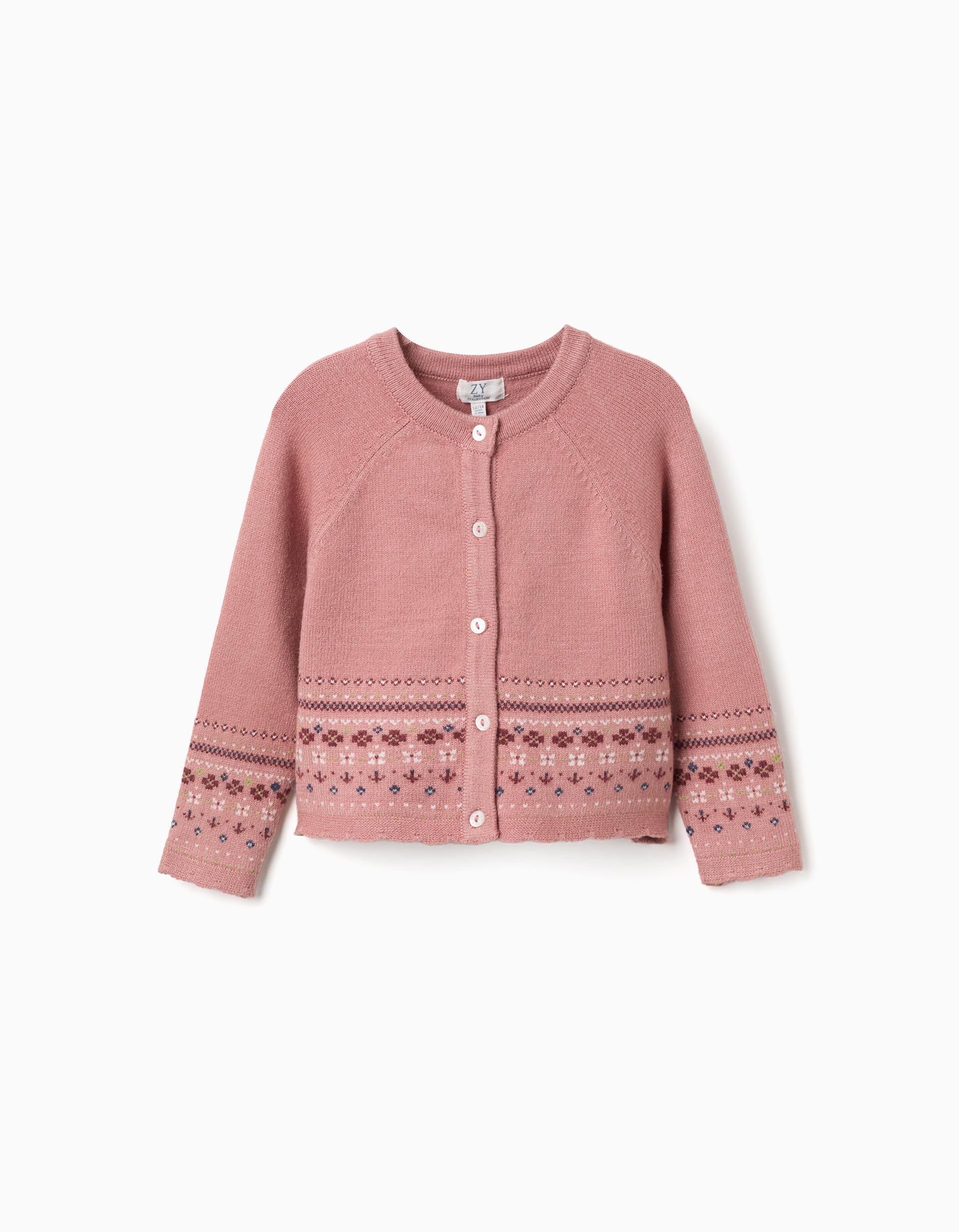 Gilet en maille avec motif jacquard, ZIPPY