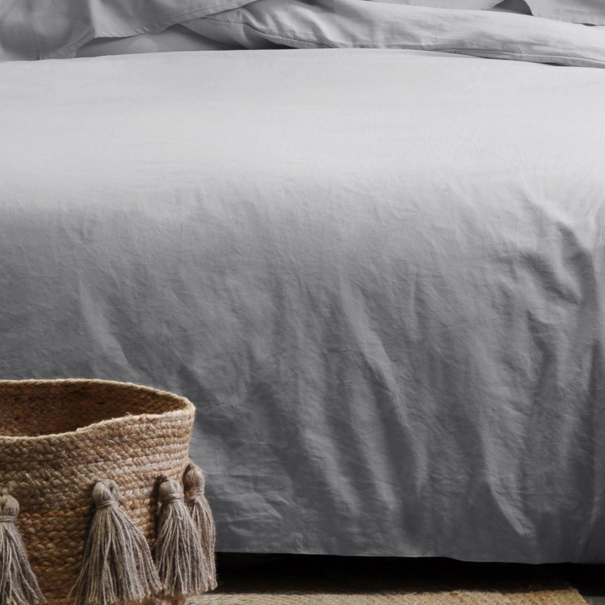 Drap Housse LOVELY HOME 140x190x30 Cm 100% Coton Gris Clair - Neuf
